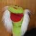 Apple Green Dog with White Ears Faux Fur