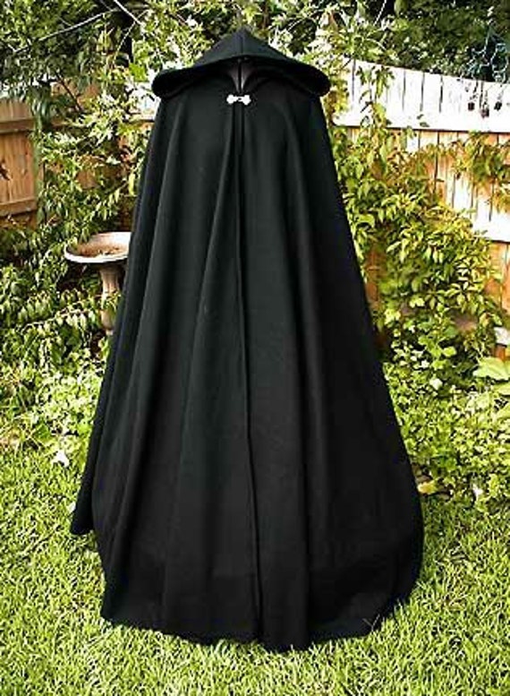 Items similar to Stunning Renaissance Black Wool Cloak Cape Custom ...