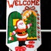 Vintage 1960s Christmas Santa welcome banner lots of sequins hand sewn
