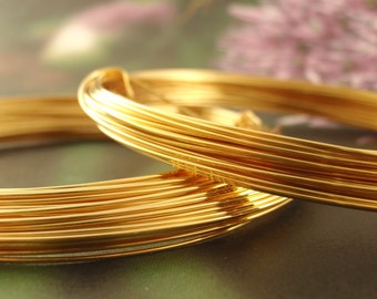 24kt Gold Plated Wire with Copper Core - Half Hard - You Pick Gauge 18, 20, 22, 26 - 100% Guarantee