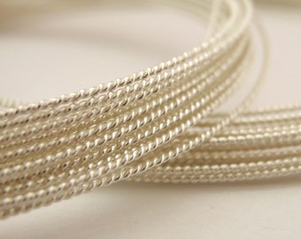 Premium Non Tarnish Silver Plate Wire – FANCY TWISTED ROUND - Half Hard - You Pick Gauge 20, 21, 22, 24 - 100% Guarantee