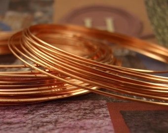 SALE Premium 21 gauge HALF ROUND Half Hard Copper Wire - Non Tarnish - 100% Guarantee