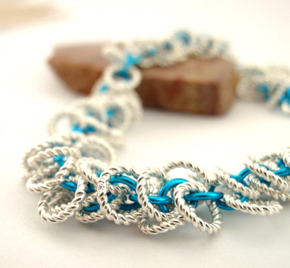 Items similar to Fancy Sterling Silver Bracelet Kit with Peacock Blue or Color MATCH Your Dress