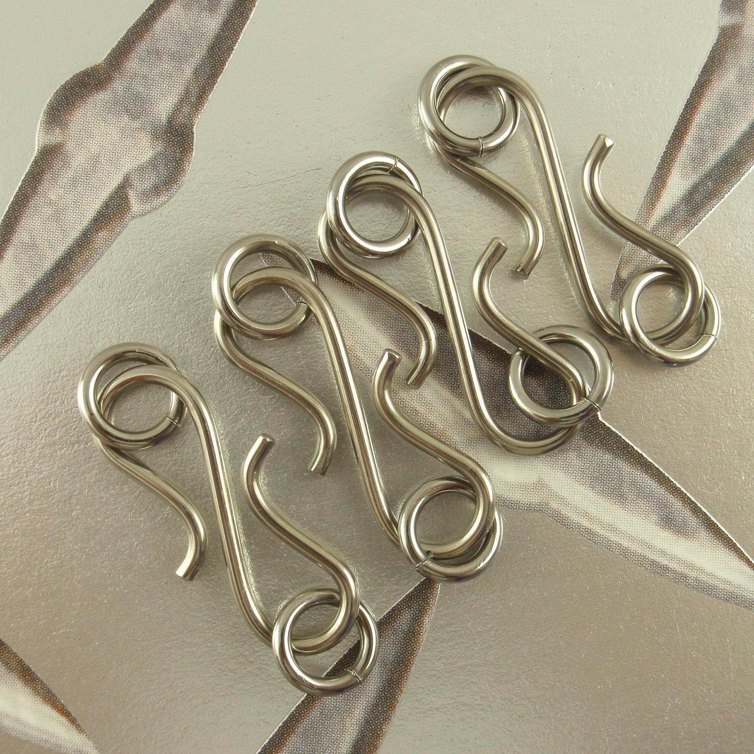 3 Stainless Steel Clasps Blunt S Hook 20mm X by UnkamenSupplies