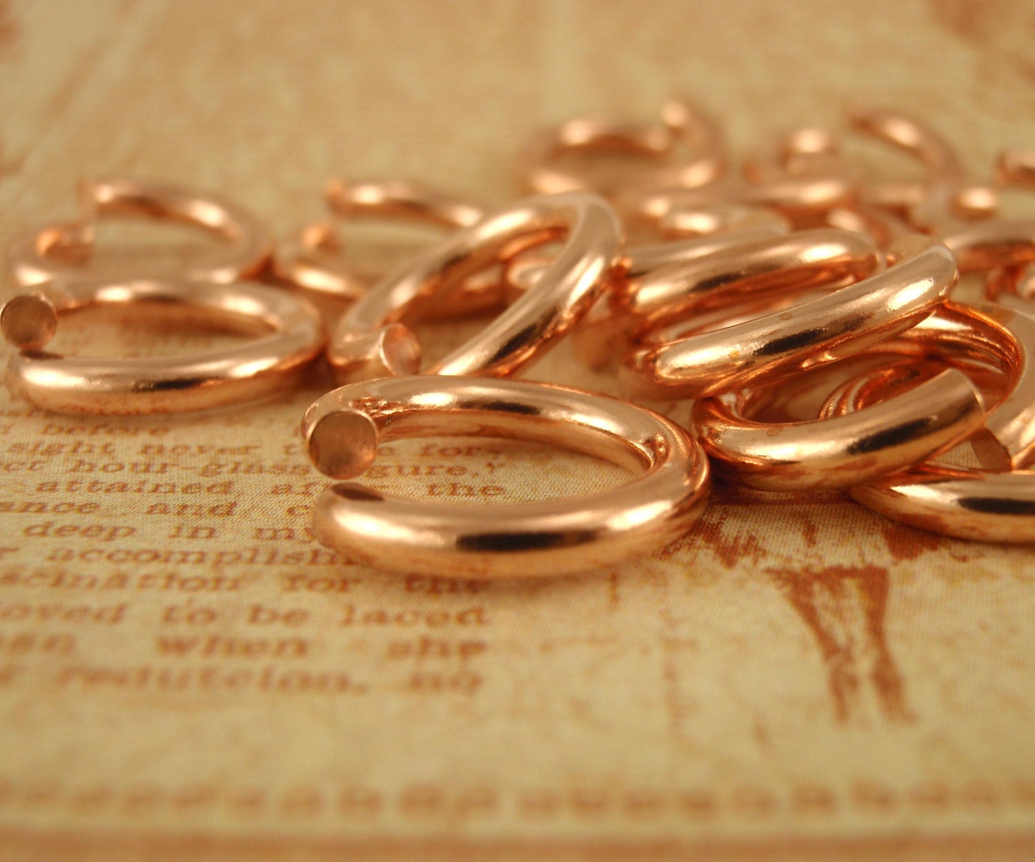 50 Solid Copper Jump Rings 10 gauge 7mm ID Saw Cut Chunky