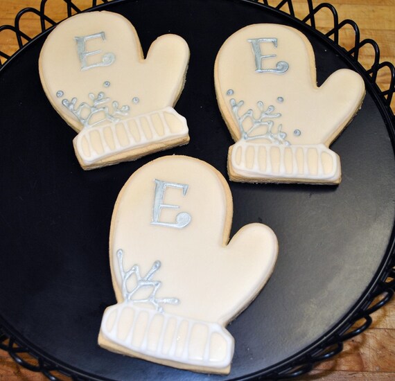 Monogrammed Christmas Winter Mitten Cookies - 1 Dozen Il_570xn