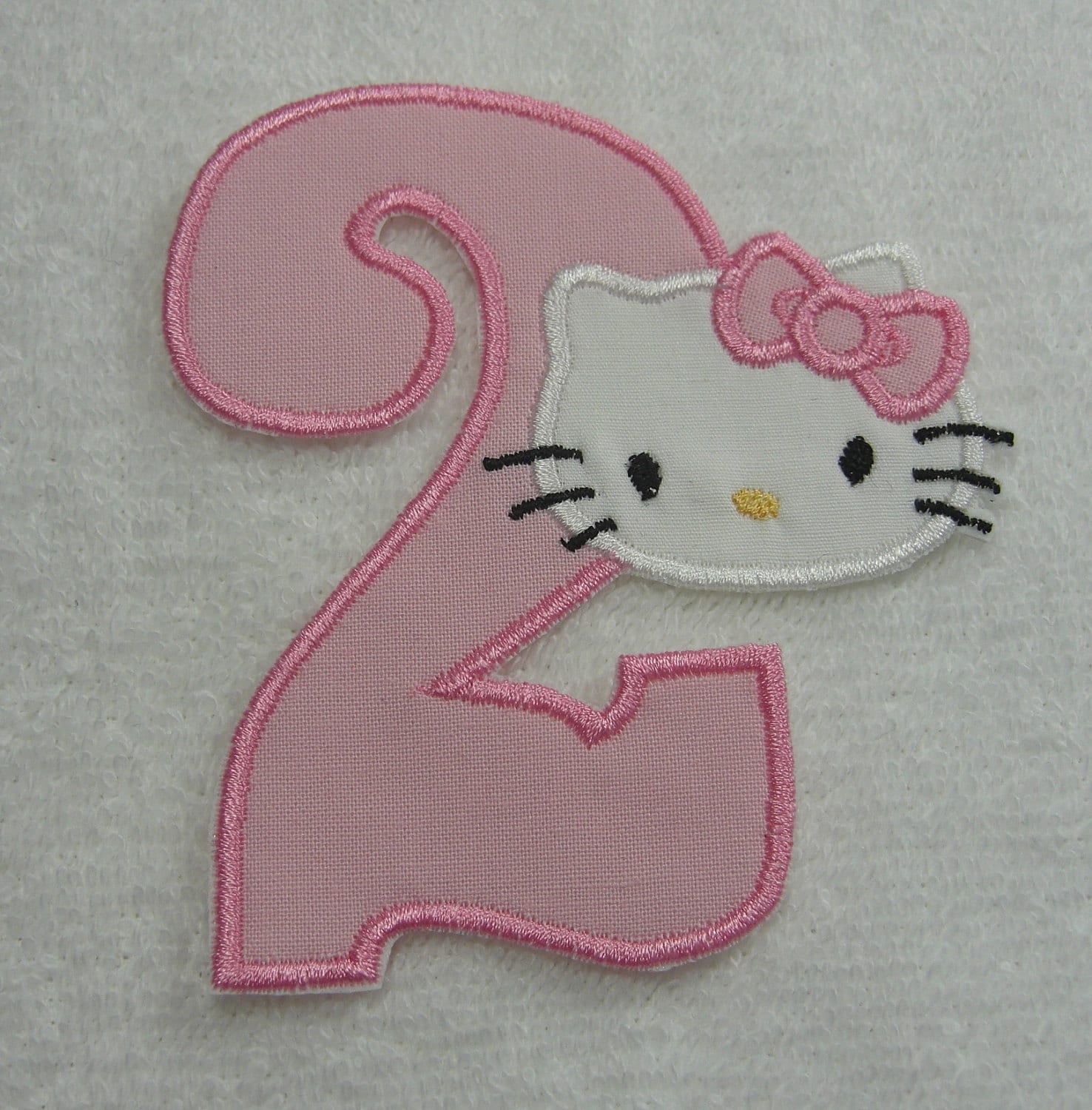 Hello Kitty Number 2 Fabric Embroidered Iron by TheAppliquePatch