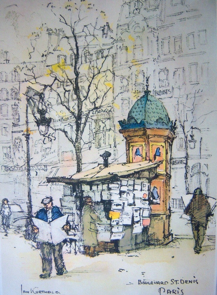 Jan Korthals Vintage Print Boulevard ST Denis Paris