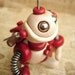 Valentine Cupid Robot - Angel Bot Brian - Valentine's Geek Gift - Clay, Wire, Paint