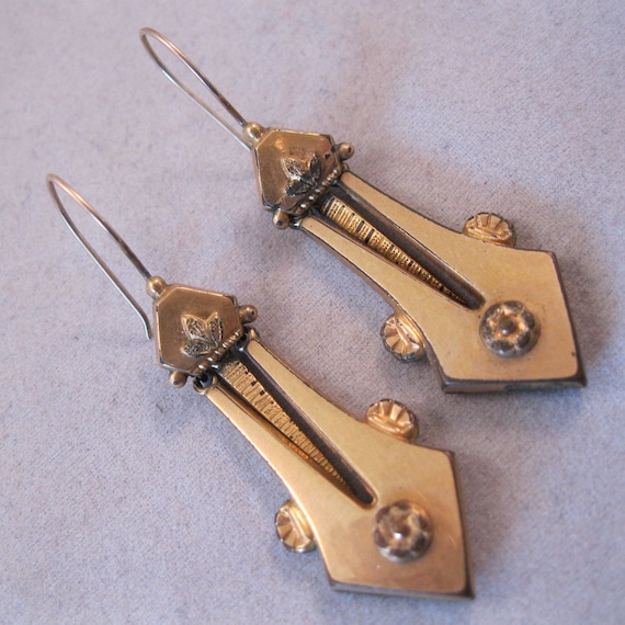 RESERVED 1800s Victorian Gold Filled Earrings Dangling Pierced