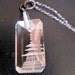 Vintage Oriental Necklace Pagoda Reverse Cut Crystal Pendant Sterling Asian SALE