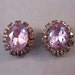 1950s Lavender Amethyst Rhinestone Earrings Clip
