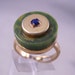 Modernist Art Deco Bakelite Ring Rhinestone Marbled Adjustable Vintage Mid Century SALE