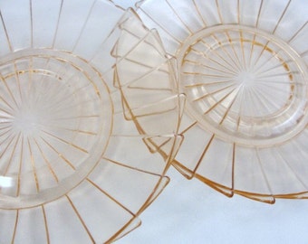 Vintage antique Jeannette Sierra saucers set of 2