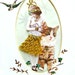 cat collage girl woman green shabby chic home decor feminine lovely bedroom bathroom pet oval tagt team art pet