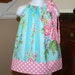 blue bird Pillowcase dress READY TO SHIP size 12 mos. jennifer paganelli fabric baby toddler girls dresses pink polka dot