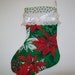 CLEARANCE - Vintage Christmas holiday stocking decoration, red and green