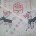 SALE - Vintage pink rose, poodle hand towels, lot of 3