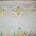 RESERVED for Roberta - 2 Vintage crocheted yellow flower pillowcases, white, yellow, crochet, green, floral, standard size, 1970s or 1960s