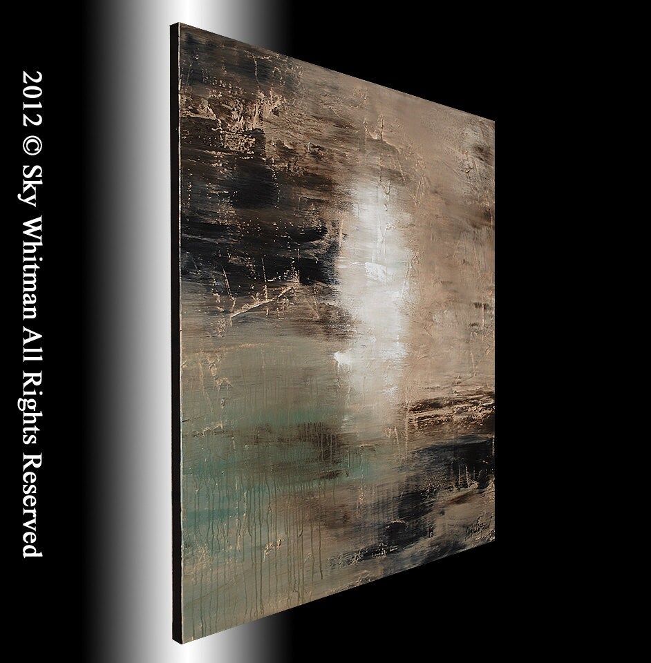 LARGE Original High Gloss Modern abstract Art Textured Cream