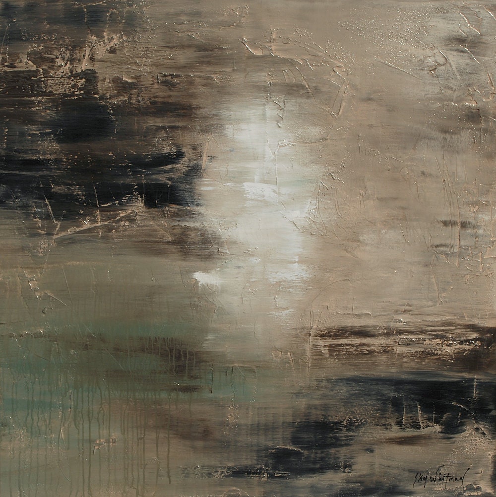 LARGE Original High Gloss Modern abstract Art Textured Cream