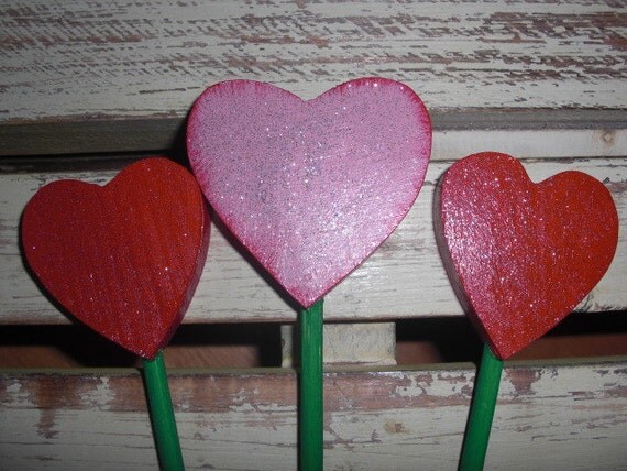 Flower Stakes Valentine by ABCbirdhouses on Etsy