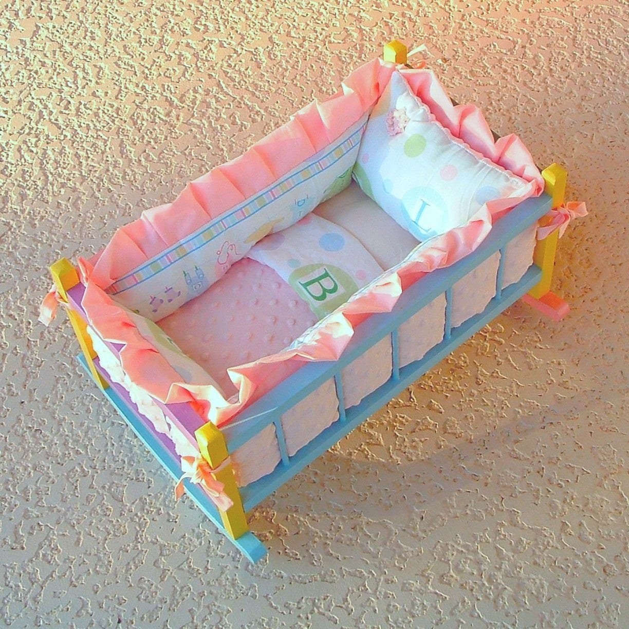 American girl bitty baby crib bedding set by LuLuCakesDesign