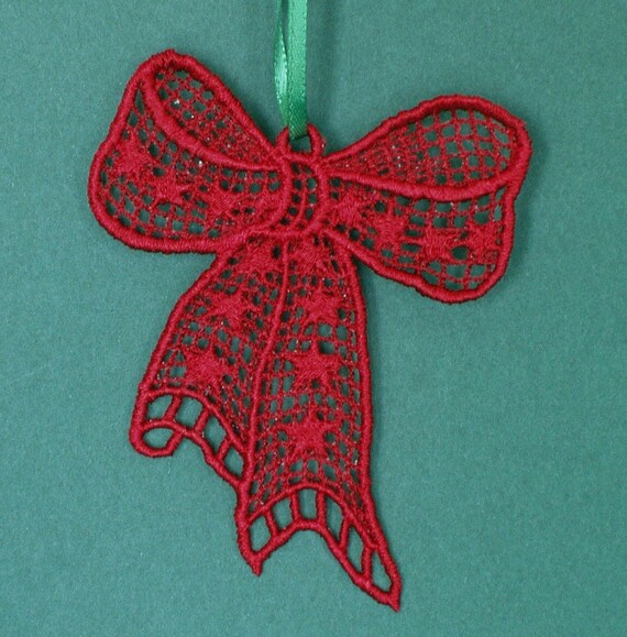 christmas bow lace ornament christmas bow lace ornament