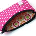 Coin purse , pouch, in pink polka dots - SALE