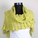 Green Summer Shawl , Crochet, Triangle Shawl