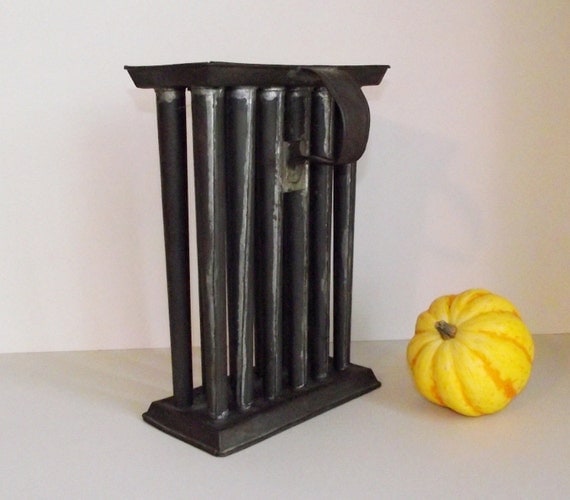 Antique 12 Section Metal Candle Mold Primitive Farmhouse Tool
