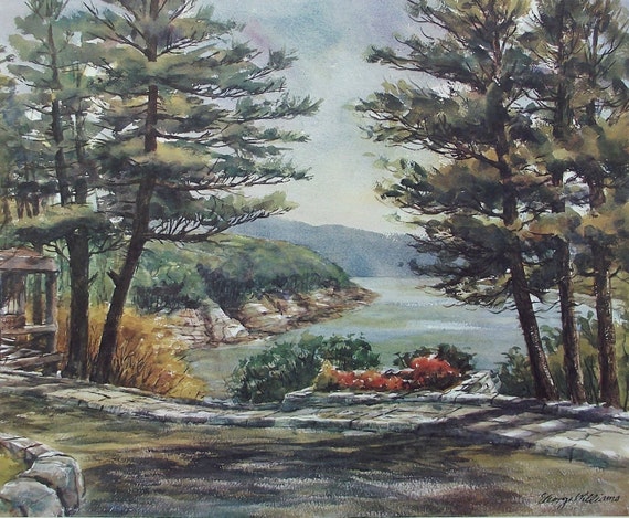 Items similar to Vintage WOODSON BEND Fine Art Watercolor ...