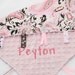 Personalized Ribbon Lovey - Pink and White Paisley Satin and Light Pink Minky Dot