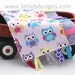Owl Baby Tag Blanket Ribbon Lovey - Girl Owls Blanket Pink and Purple