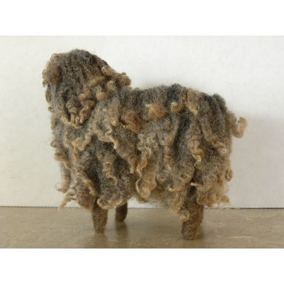Warm and Wooly Curly Locks Needle Felted Sheep
