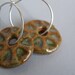 ceramic pendant silver hoop earrings