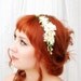 Boho flower crown, bridal accessory, white floral headband, hair garland - Lara