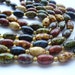 Vintage Very Long Scottish Agate Venetian Murano Glass Bead Necklace