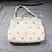 Beaded Purse Vintage Corde NWT Hand Bag White with Pink and Green Flowers Deadstock Bag