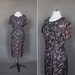 Dress 50s 60s Vintage Cocktail Party Dress 1950s 1960s Floral Wiggle Bow M L
