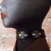 Black Leather Choker Unisex fancy flathead studs large size made in America