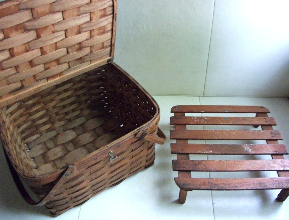 Vintage Pie Basket Picnic In The Park