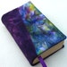 NEW Cloth Book Cover, Two Tone Cover, Blue and green marbled batik and Purple Marbled Batik, Fits Most Mass Market Paperback Books