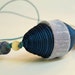 Jupiter giant bead urban style fiber necklace in bright ocean blue