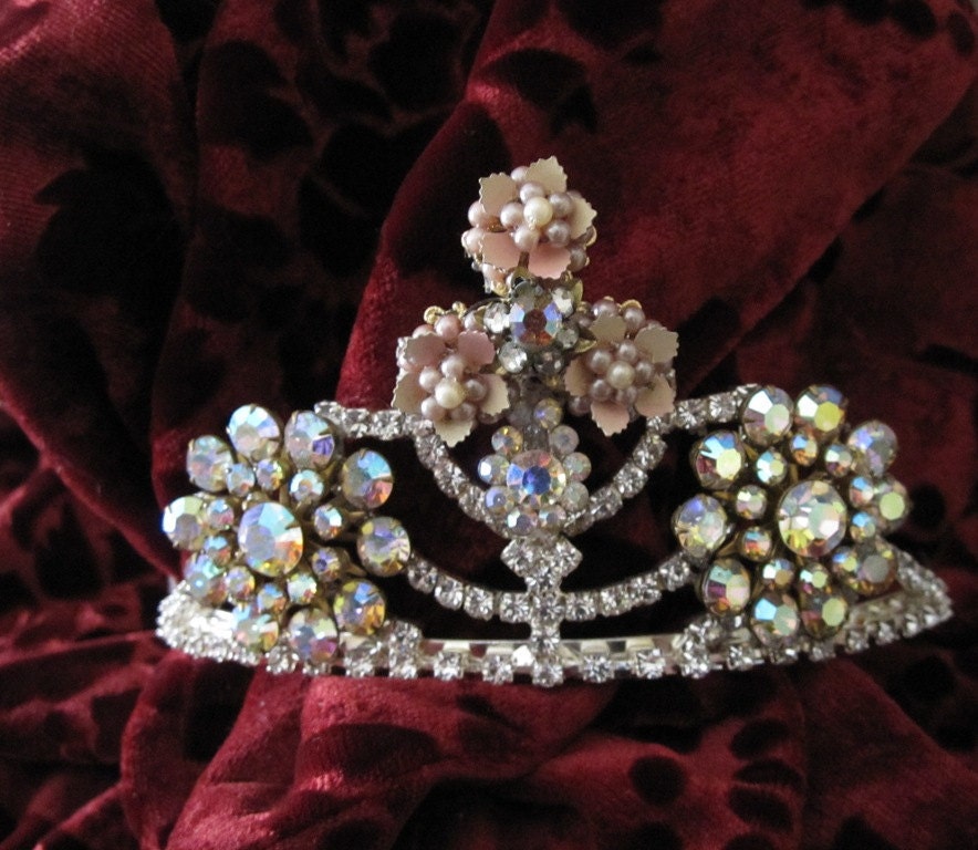 Vintage Rhinestone Tiara Embellished