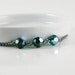 Green Crystal Necklace, Emerald Swarovski Faceted AB Rainbow, Oxidized Sterling Silver