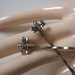 Vintage Bobby Pins Silver Dragonfly Blue Rhinestone