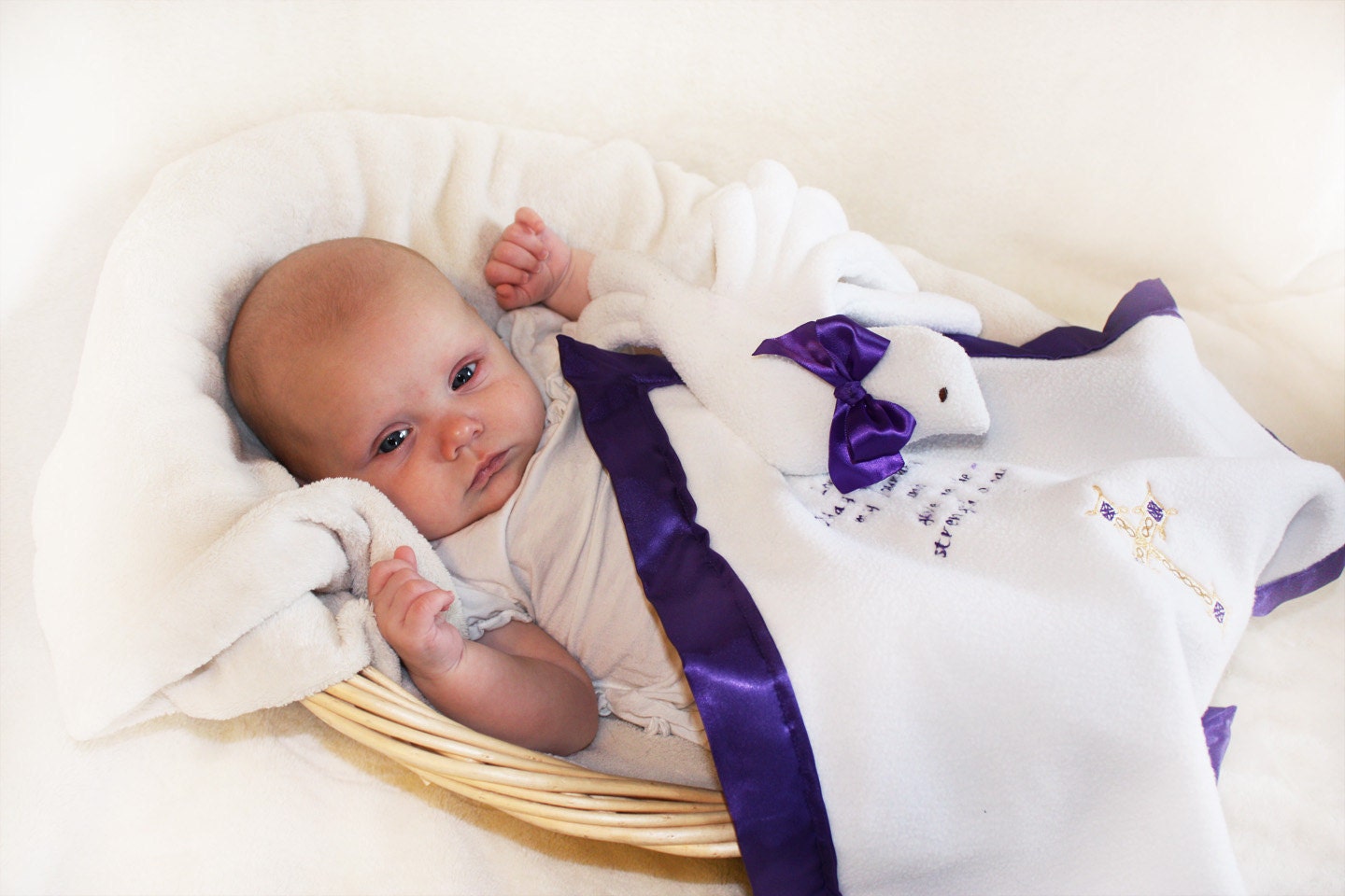 Dove Baptism Christening Security Blanket Lovey by BBsForBabies