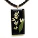 SALE! TIMELESS, Pressed Flowers on Black, Pendant (568)