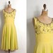 vintage 1960s dress / 60s cocktail dress beaded silk chiffon (small)